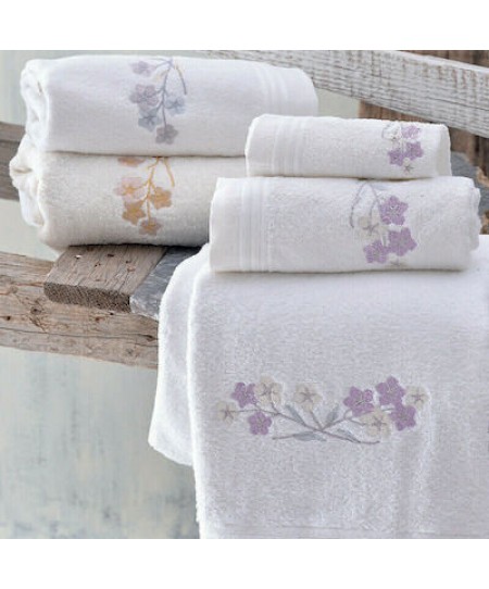 Σετ πετσέτες 3 τεμ. JOLIE WHITE/GREY, RYTHMOS HOME