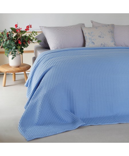 Κουβέρτα πικέ king size (240X260) PATMOS LIGHT BLUE, MELINEN