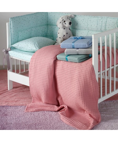 Κουβέρτα πικέ αγκαλιάς (80X110) PATMOS AQUA, MELINEN