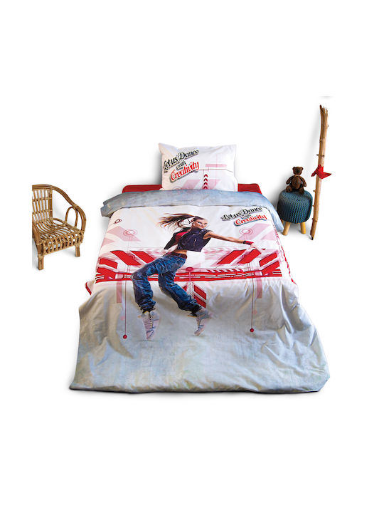 SB Home Σετ Σεντόνια Μονά Hip Hop Red 160x260 3τμχ SB Home