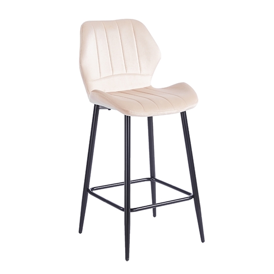 ZITA PLUS DYLAN BEIGE VELVET ΥΦΑΣΜΑ 65εκ. ΣΚΑΜΠΟ ΜΕΤΑΛΛΙΚΟ 46X45X65-95εκ.