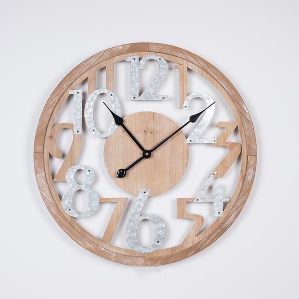 ESTHETI ΡΟΛΟΪ ΤΟΙΧΟΥ ΜΕΤΑΛΛIKΟ - ΞΥΛINΟ NATURAL - ΑΣΗΜΙ 60x4.5x60cm 753-10053