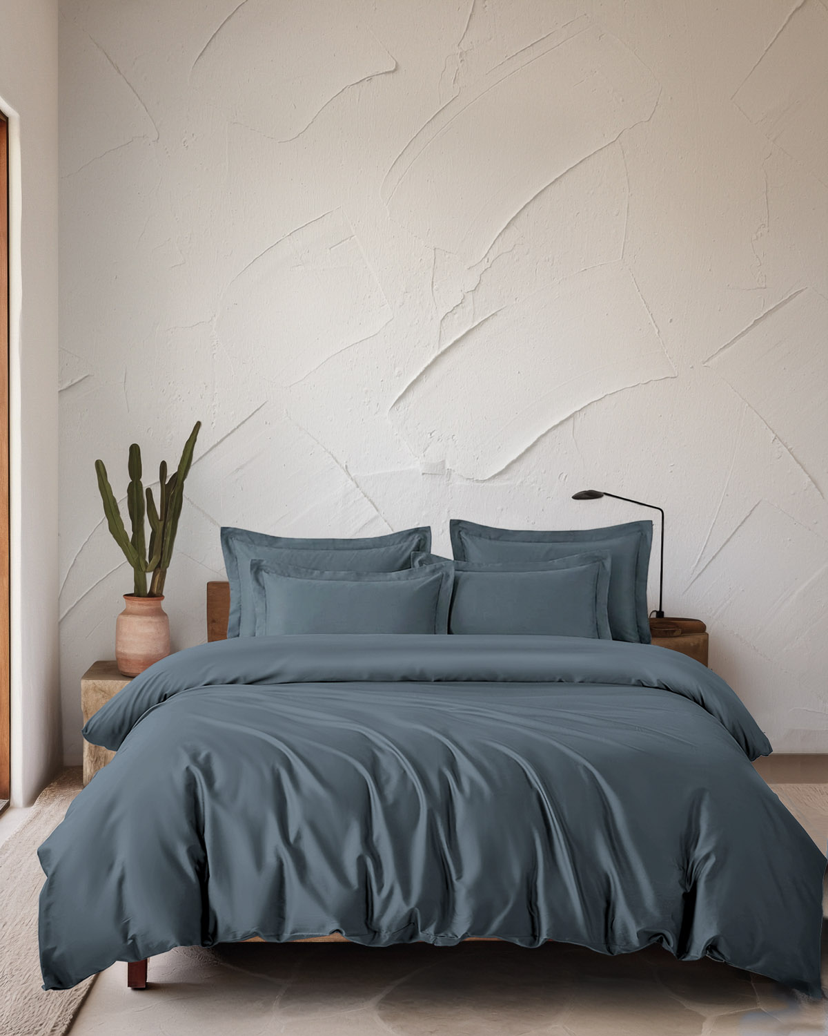 Σετ παπλωματοθηκη υ/δ (240χ260) glacier grey blue, rythmos home