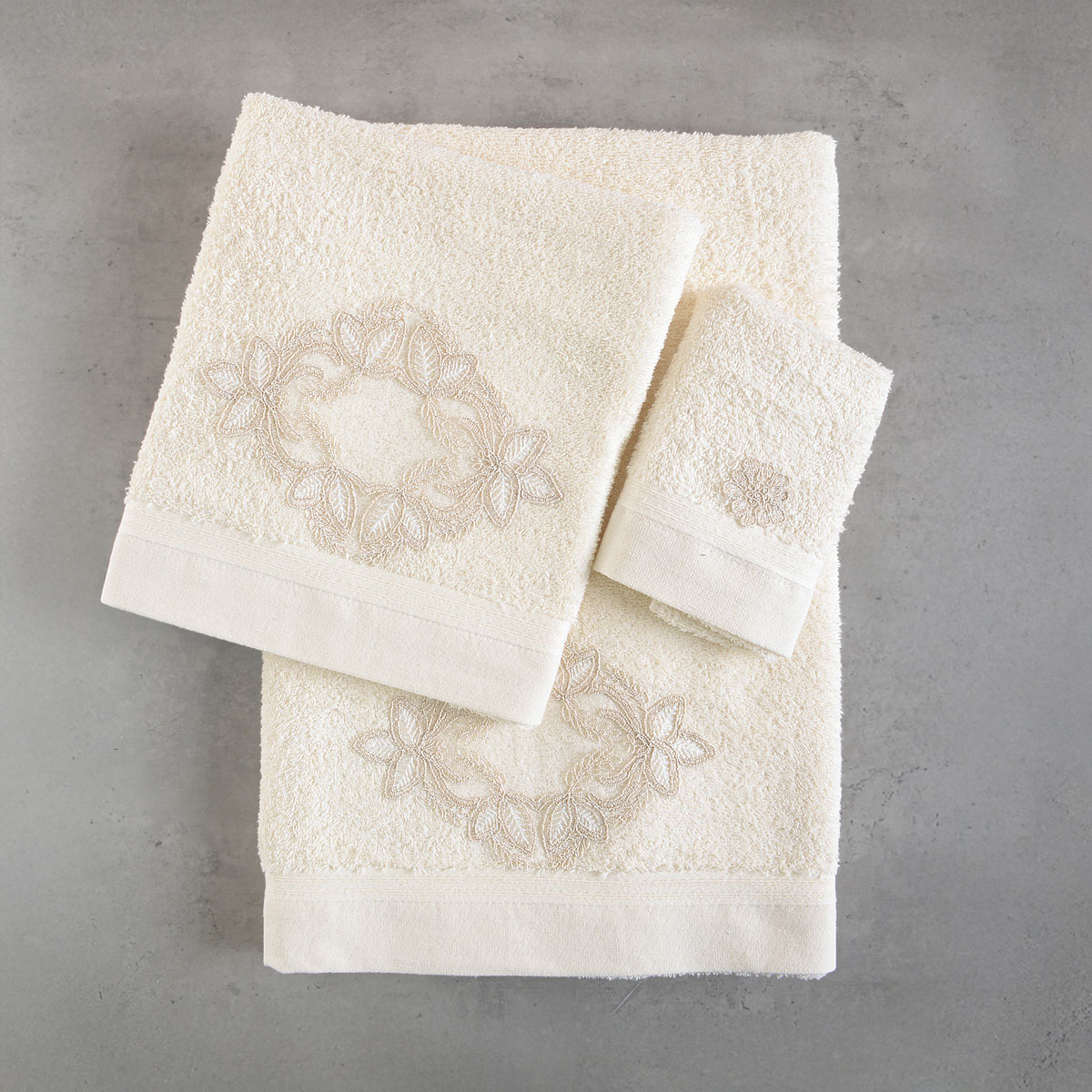 Σετ πετσέτες μπάνιου 3 τεμ. AGNES ECRU, RYTHMOS HOME