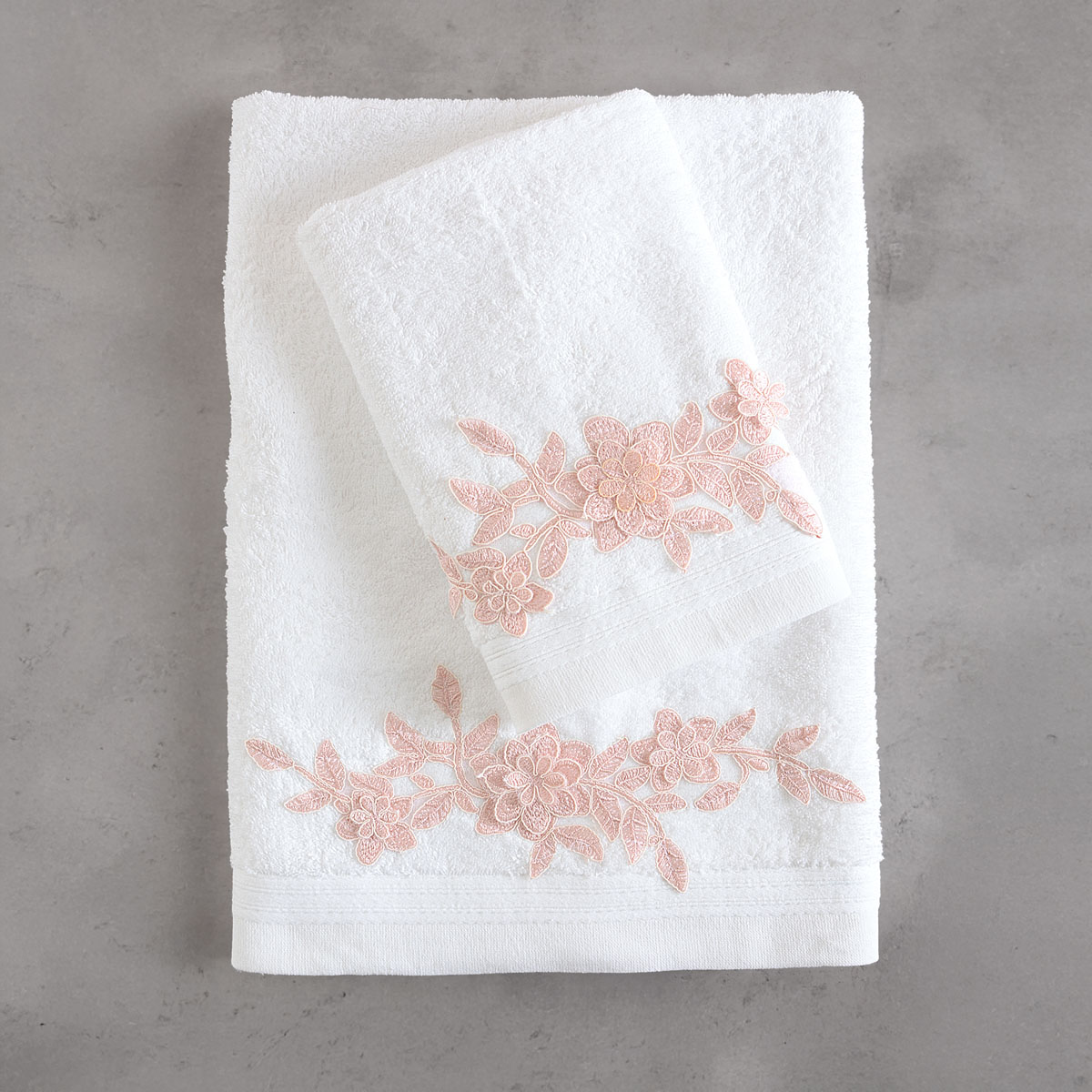 Σετ πετσέτες μπάνιου 3 τεμ. HEMERA ΛΕΥΚΟ-ΡΟΖ, RYTHMOS HOME