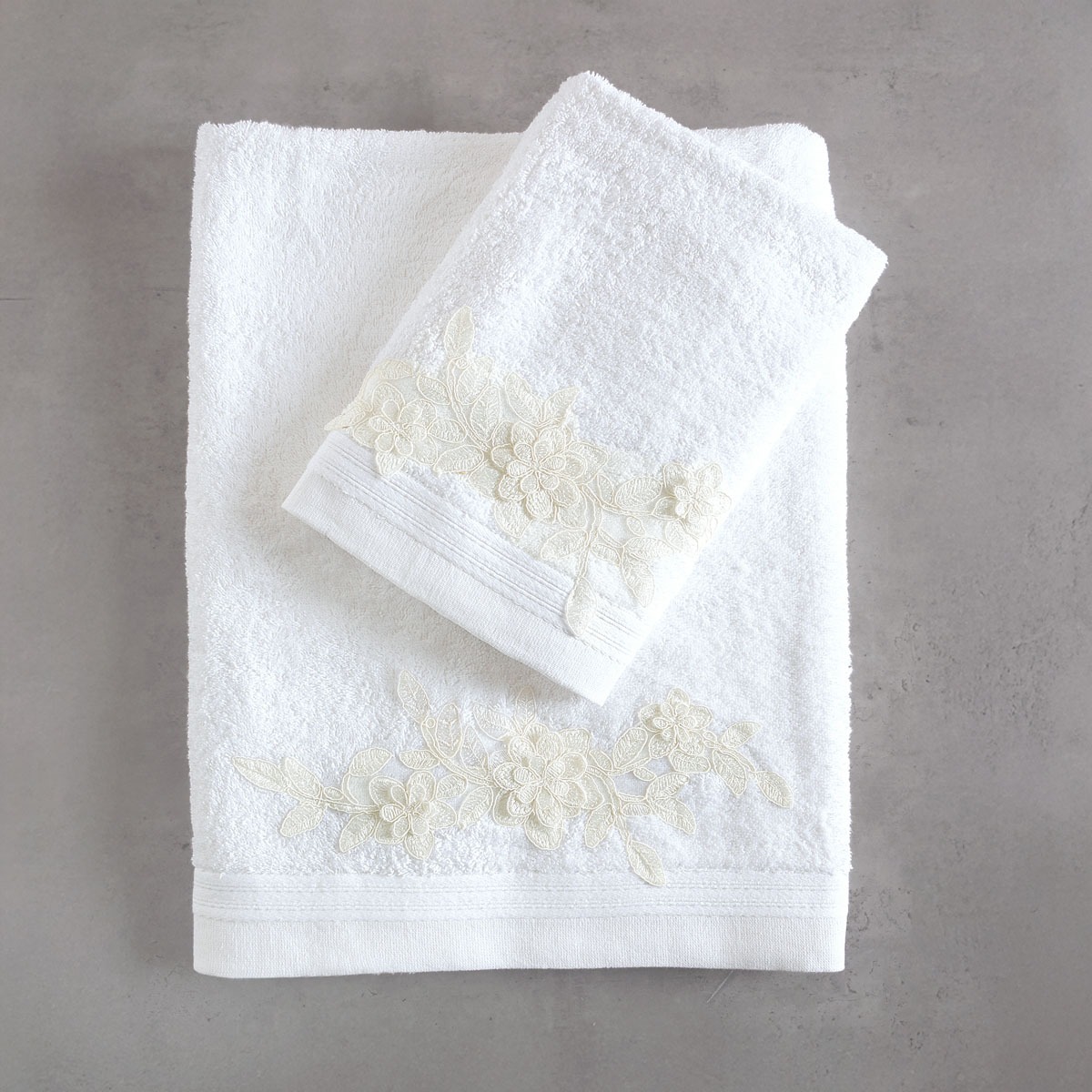 Σετ πετσέτες μπάνιου 3 τεμ. HEMERA ΛΕΥΚΟ-ΕΚΡΟΥ, RYTHMOS HOME