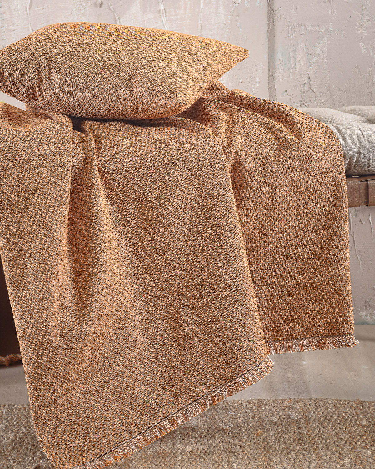 Διακοσμητικη μαξιλαροθηκη (40χ40) rami terracotta, rythmos home