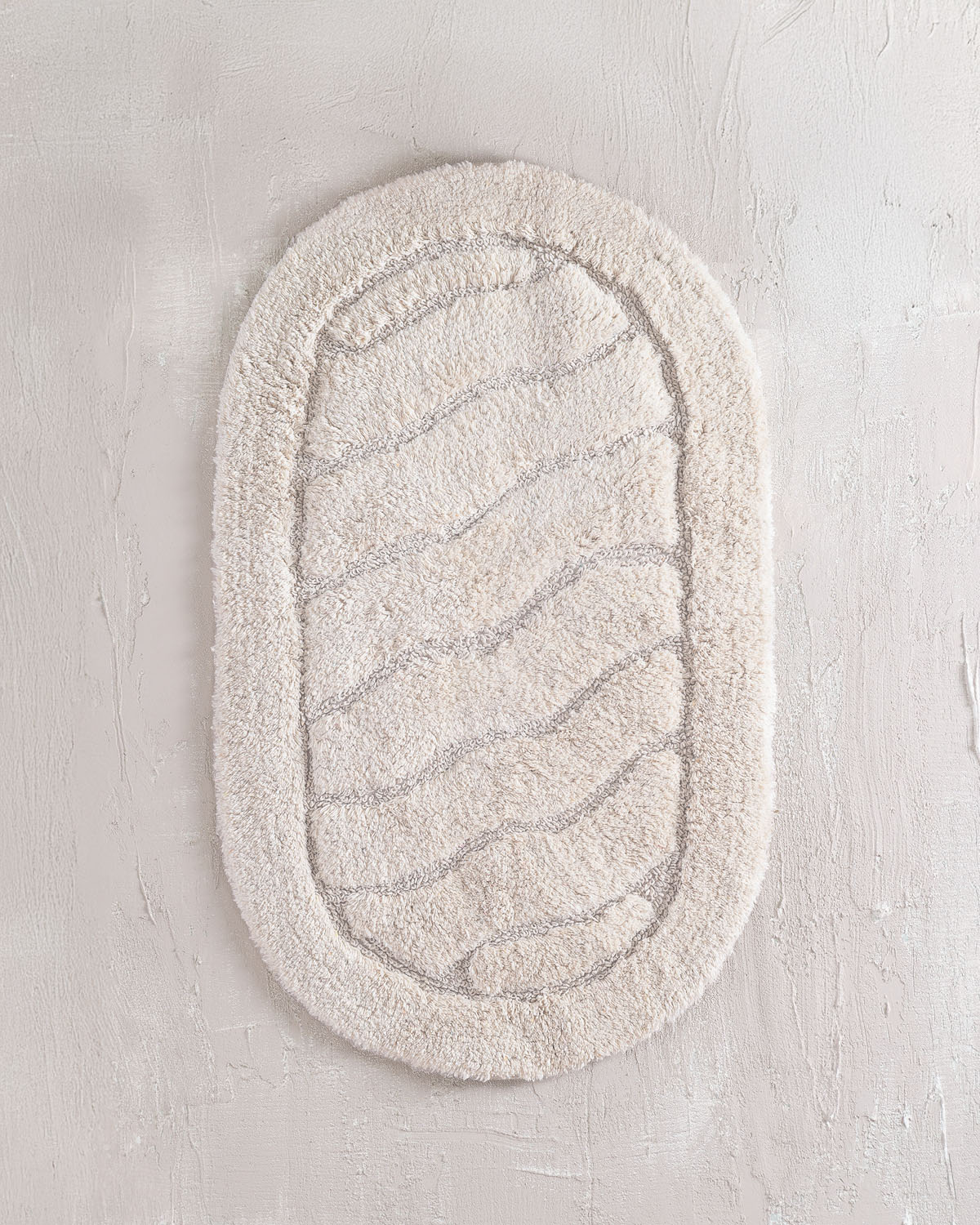 Πατακι μπανιου (50χ80) oval ecru, rythmos home