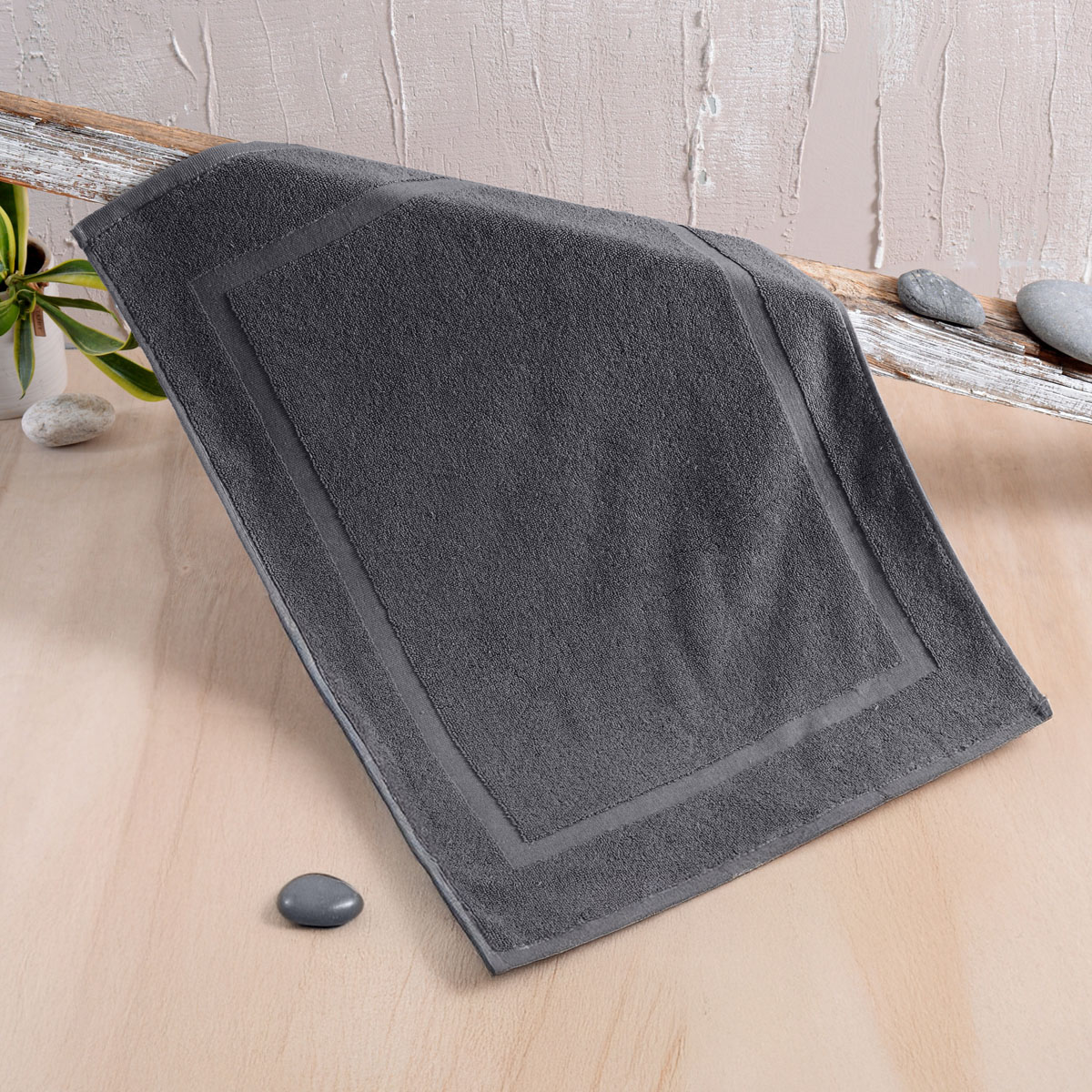 Πατακι μπανιου (50x70) tiles dark grey, rythmos home