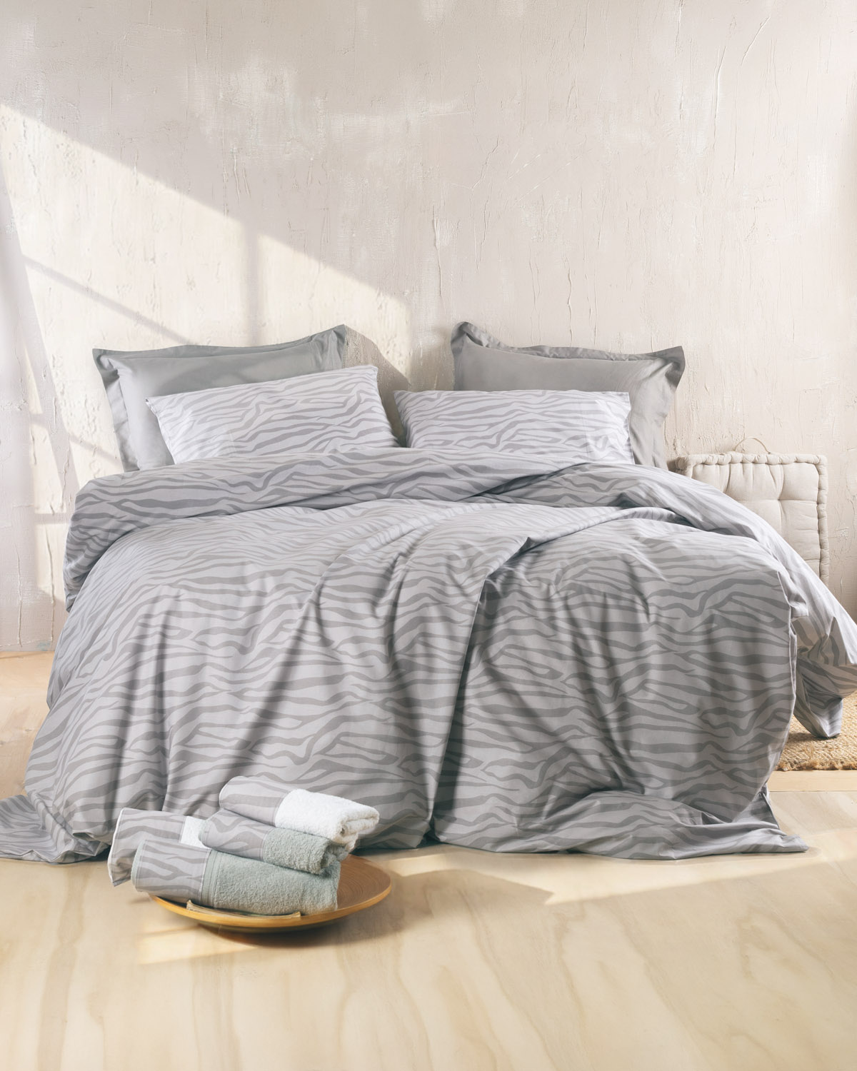 Σετ παπλωματοθηκη υ/δ (225χ250) trisha grey, rythmos home