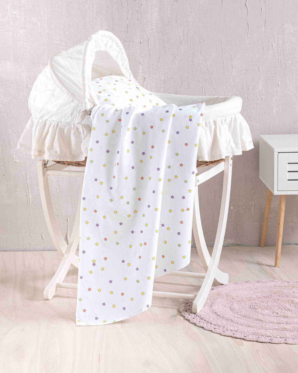 Σεντόνι Λίκνου Επίπεδο (80×110) Rythmos Blaze White