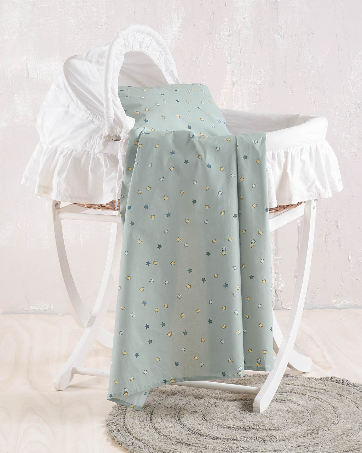 Σεντόνι λίκνου (80Χ110) BLAZE GREEN, RYTHMOS HOME