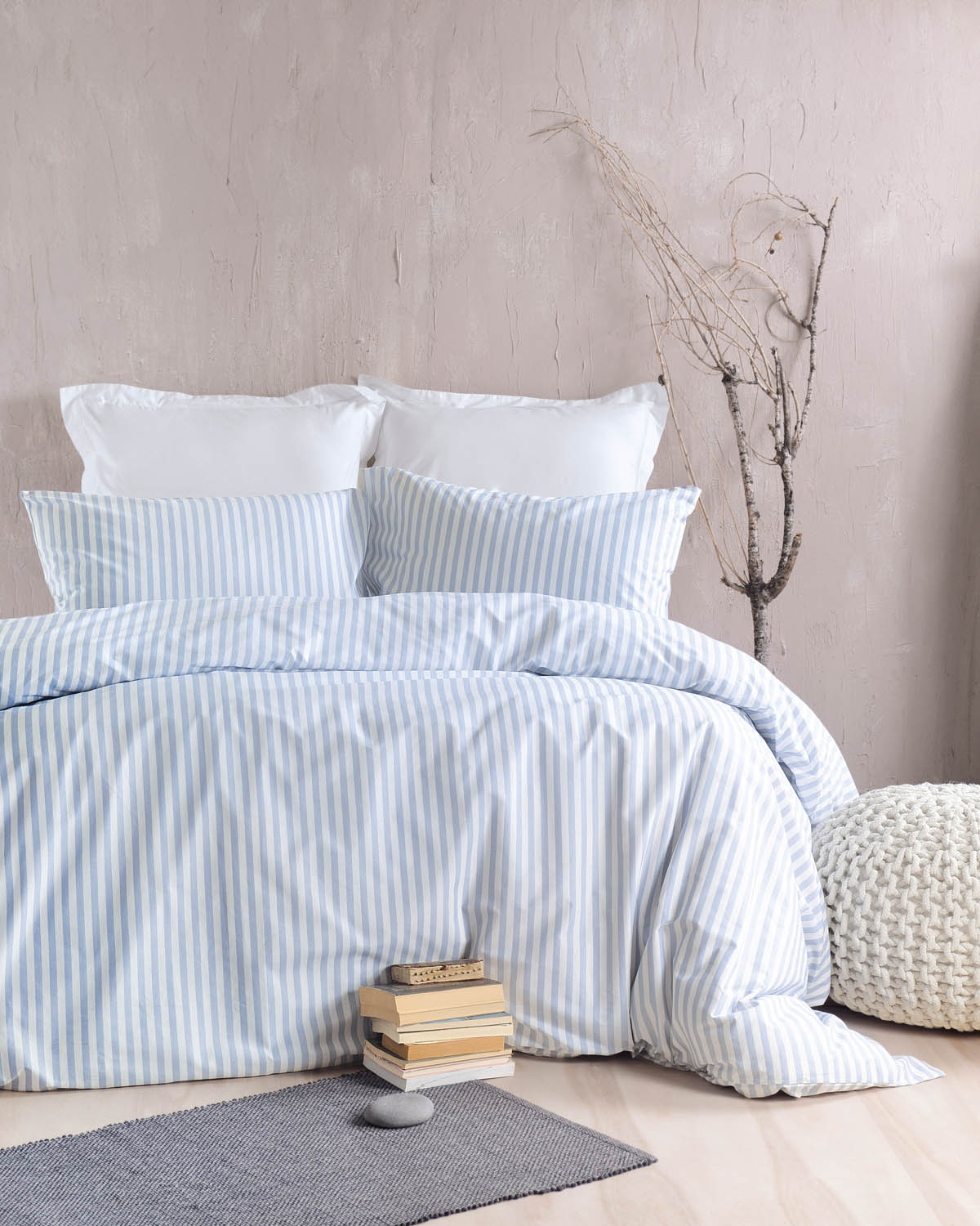 Σετ σεντόνια king size (270X290) ELOISE BLUE, RYTHMOS HOME