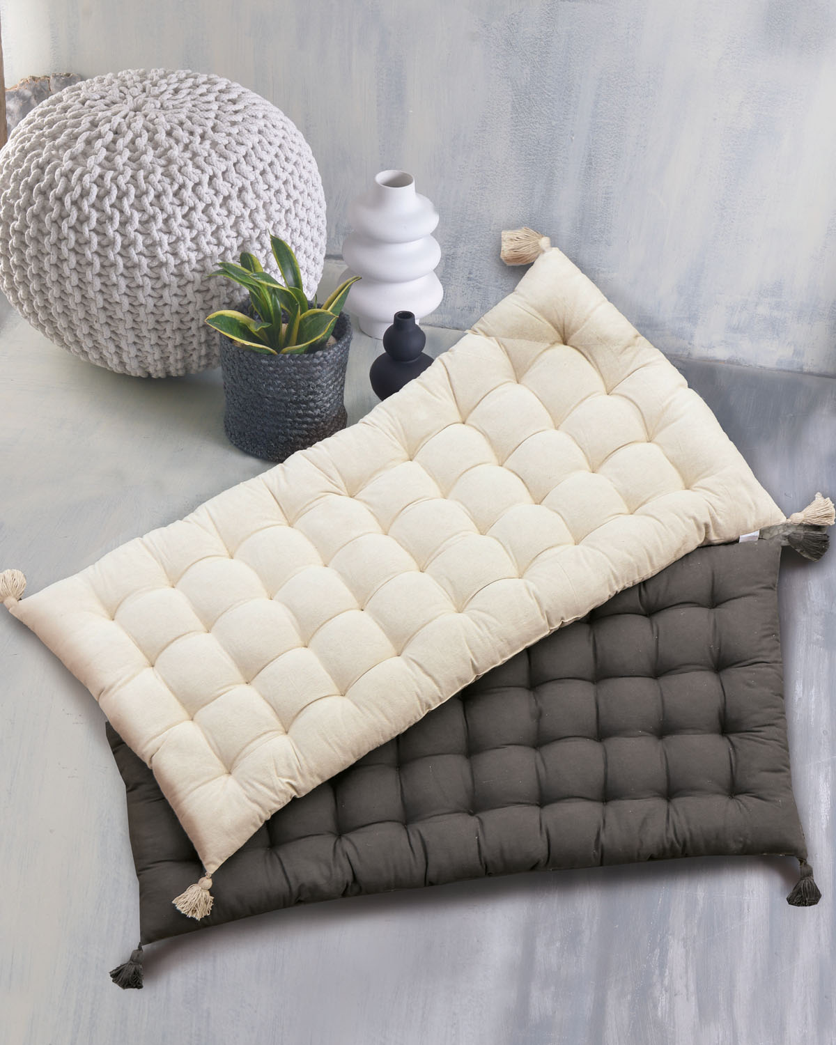 Rythmos Home Μαξιλάρι δαπέδου 60Χ120 SONIA ΕΚΡΟΥ, RYTHMOS HOME