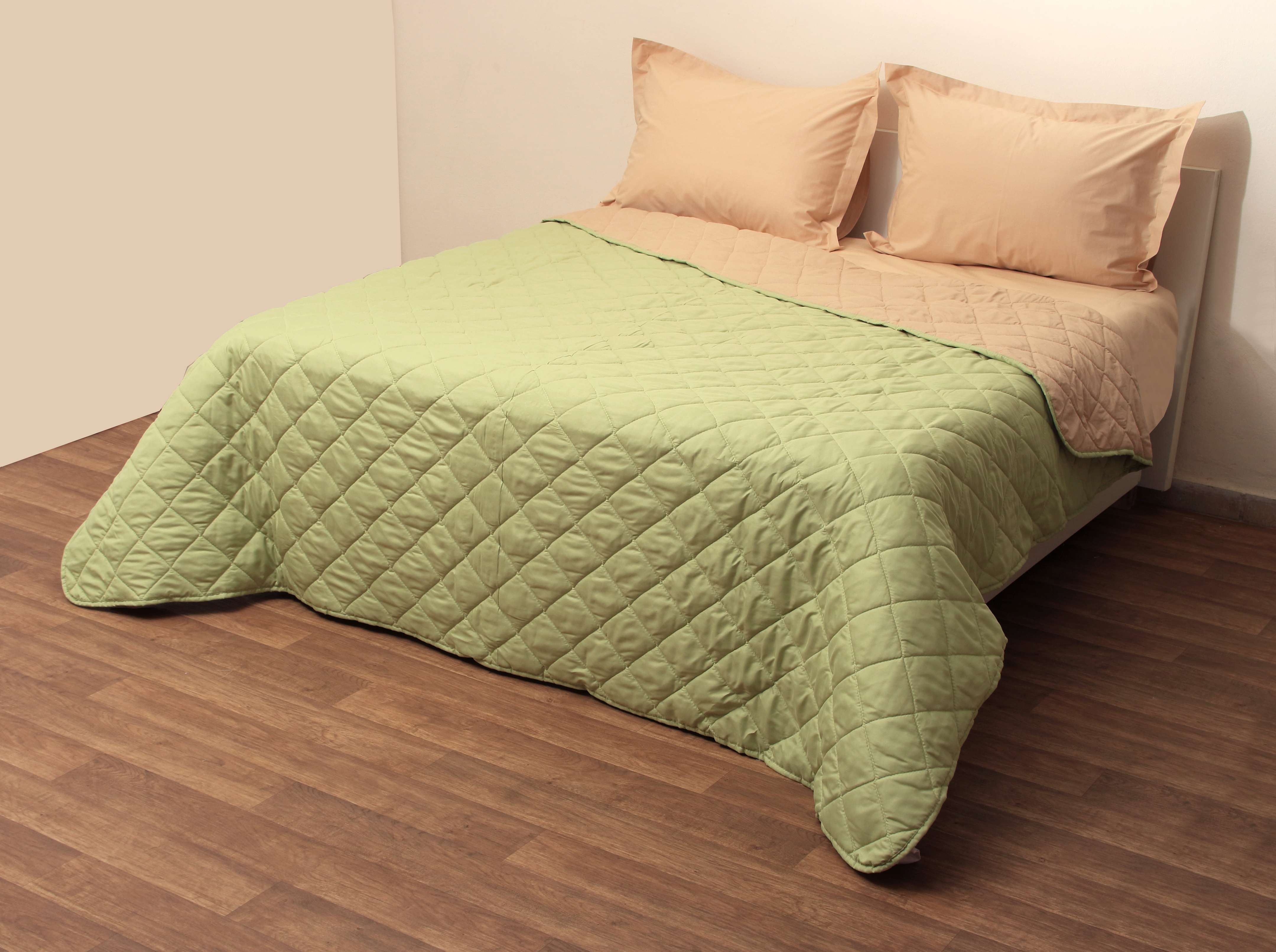Πάπλωμα Δίχρωμο Υπέρδιπλο 220x240 Microfiber Πράσινο/Μπεζ
