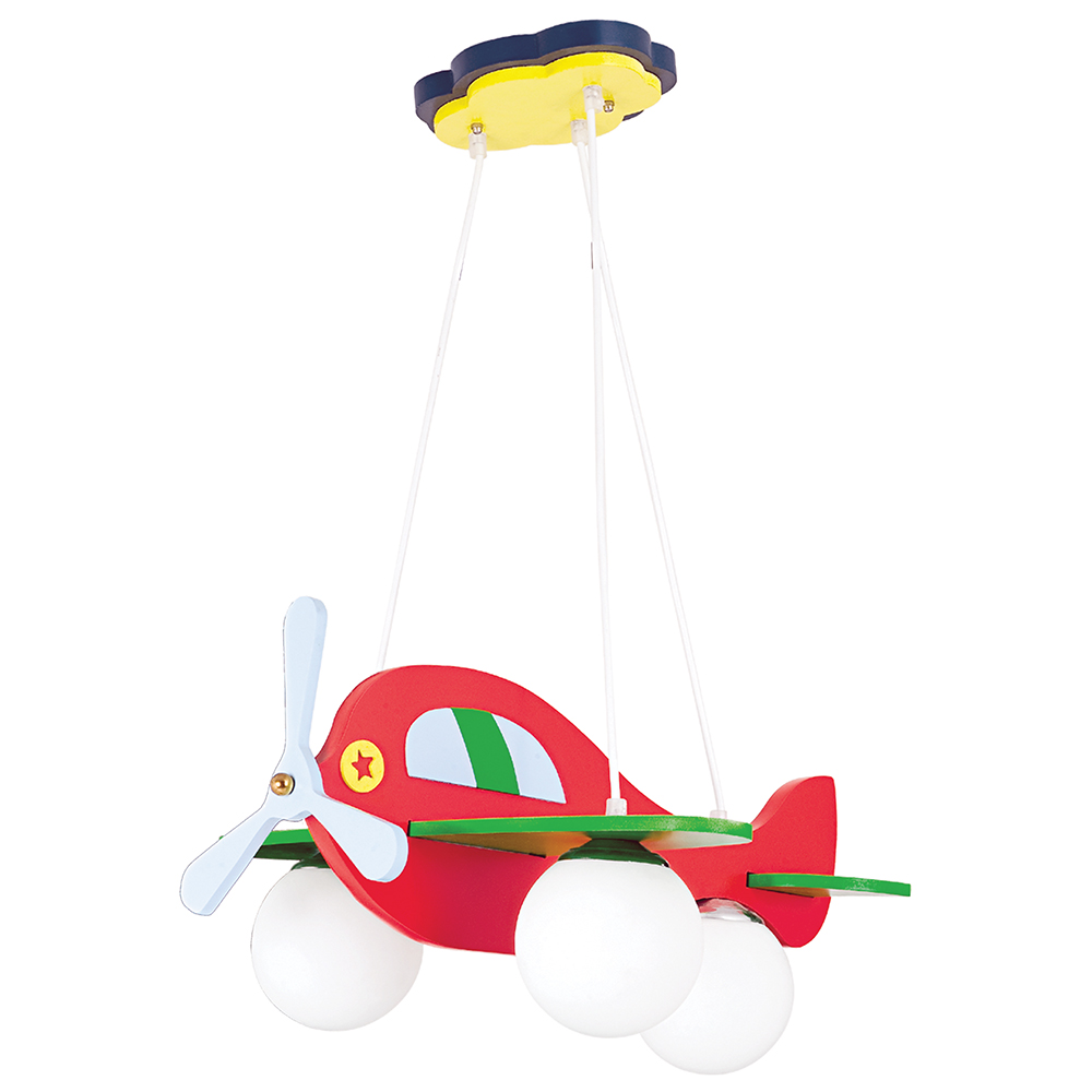 Pdc 4304-3 παιδικο αεροπλανακι κοκκινο 3χε27