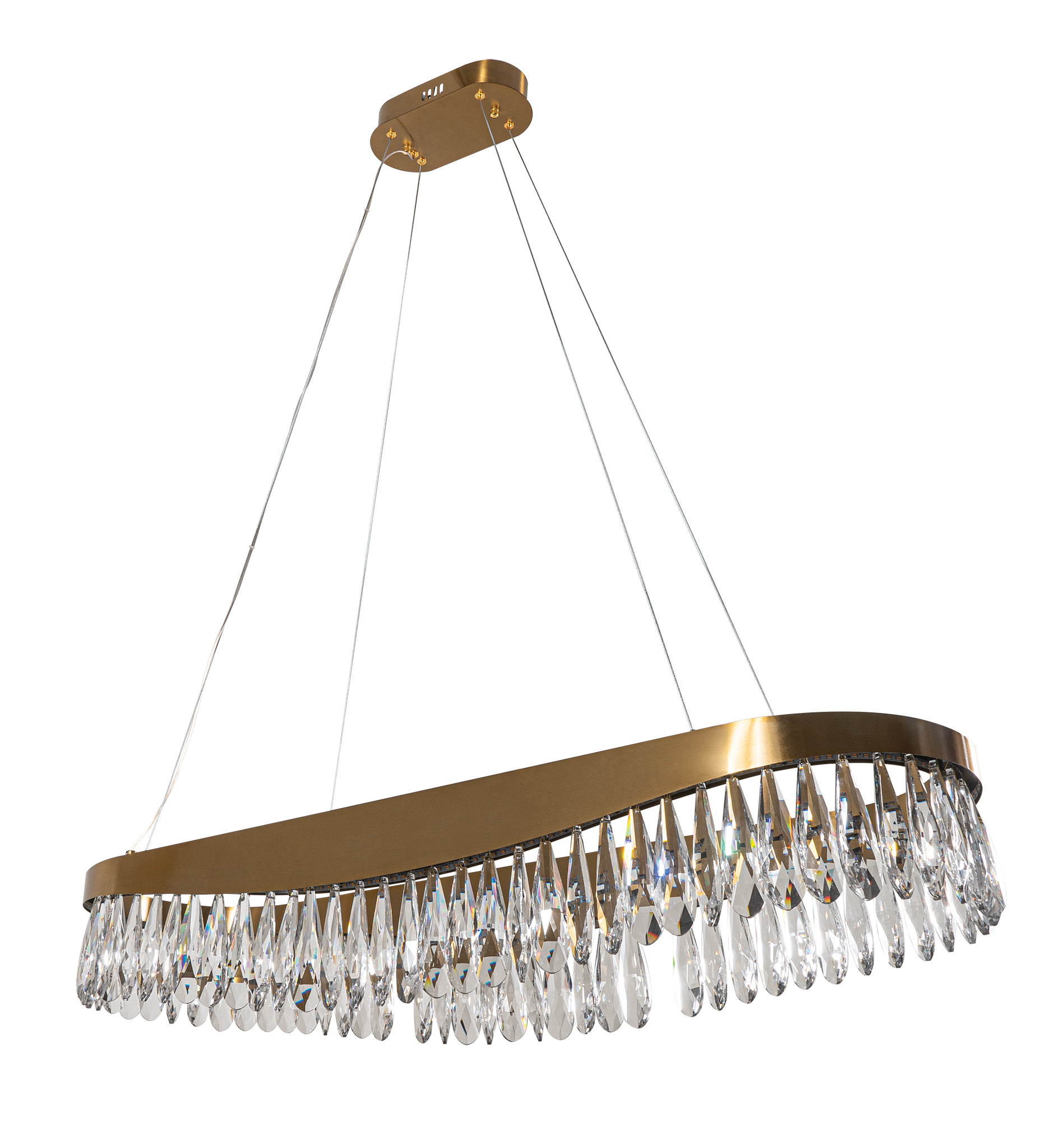 Pdc 708-80 led πολυελαιοσ χρυσοσ οβαλ με κρυσταλλα