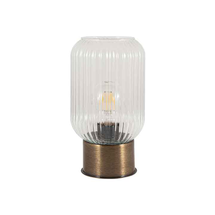 ArLight TLA 1257 TR Πορτατίφ με Διάφανο Γυαλί Ριγέ Μονόφωτο Ε27 Φ13x25cm 0248085