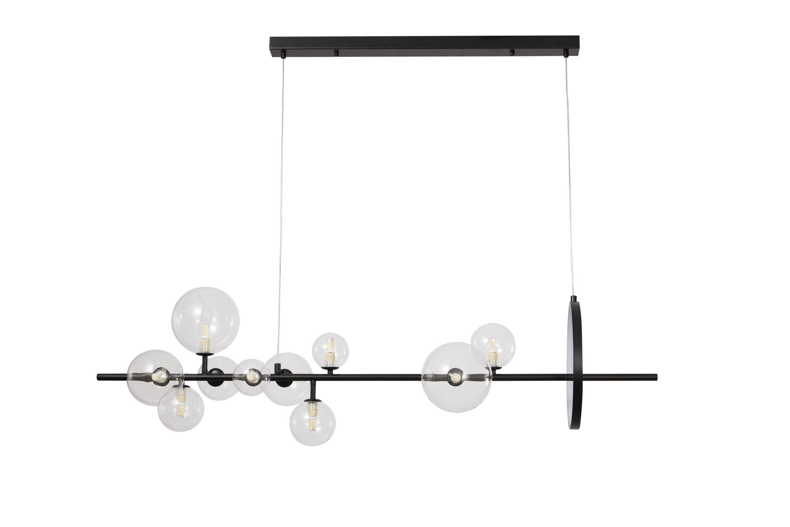 Pdc 2049-10 ραγα μαυρη με led kai g9 γλομπουσ διαφανουσ