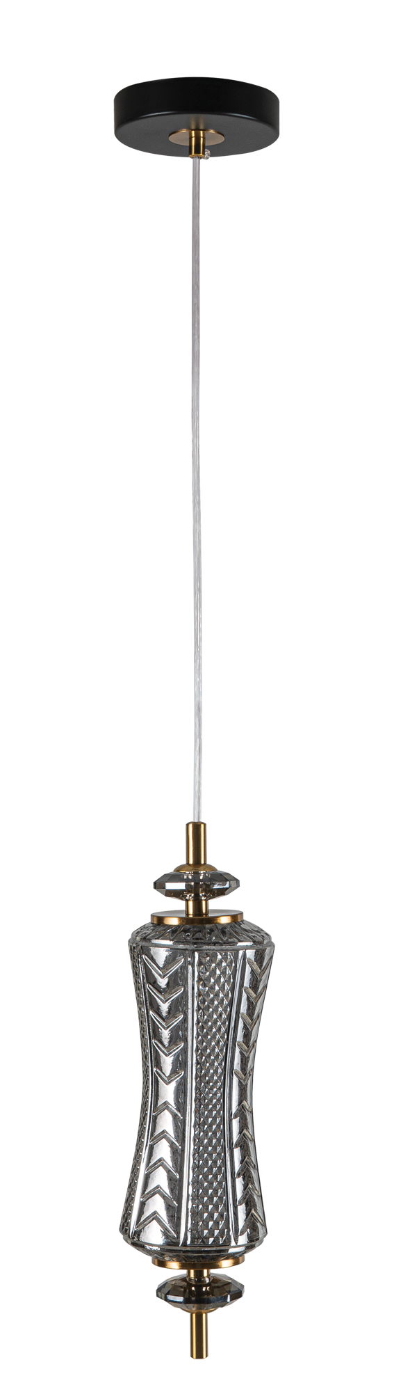 Pdc 1287 cr 1/φ μακροστενο γυαλινο χρωμιο led-7w διακοσμητικο κρυσταλλο