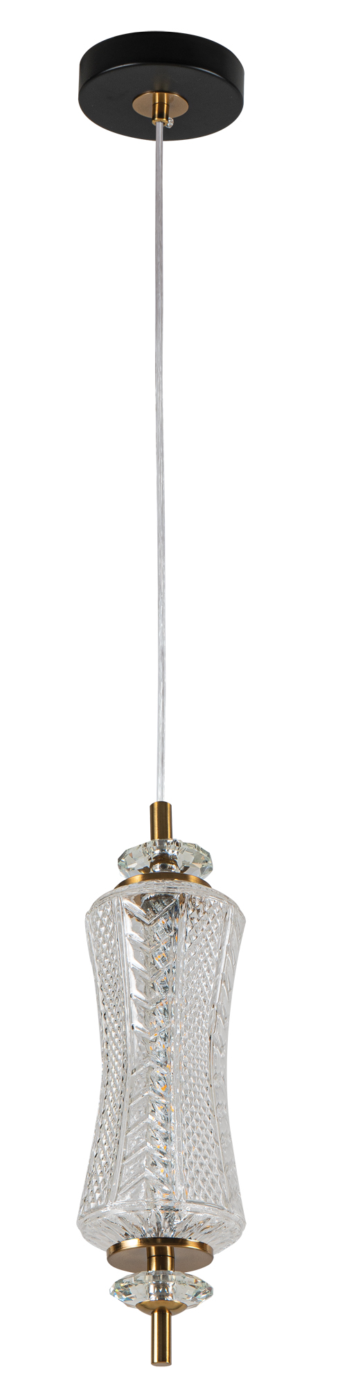 Pdc 1287 tr 1/φ μακροστενο γυαλινο led-7w διακοσμητικο κρυσταλλο