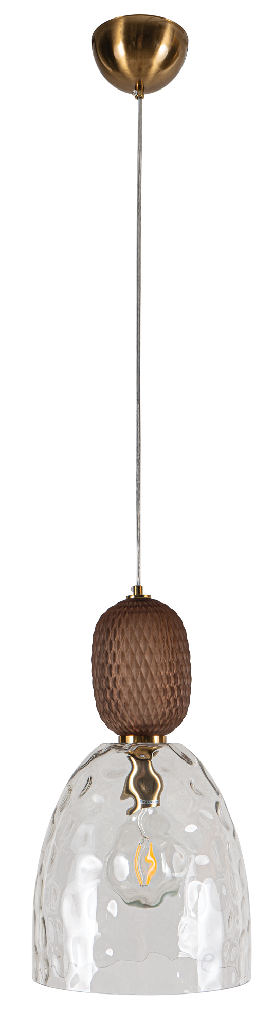 Pdc 1281 bw 1/φ σφυριλατο γυαλι με διακοσμητικο καφε γυαλι 1xe27