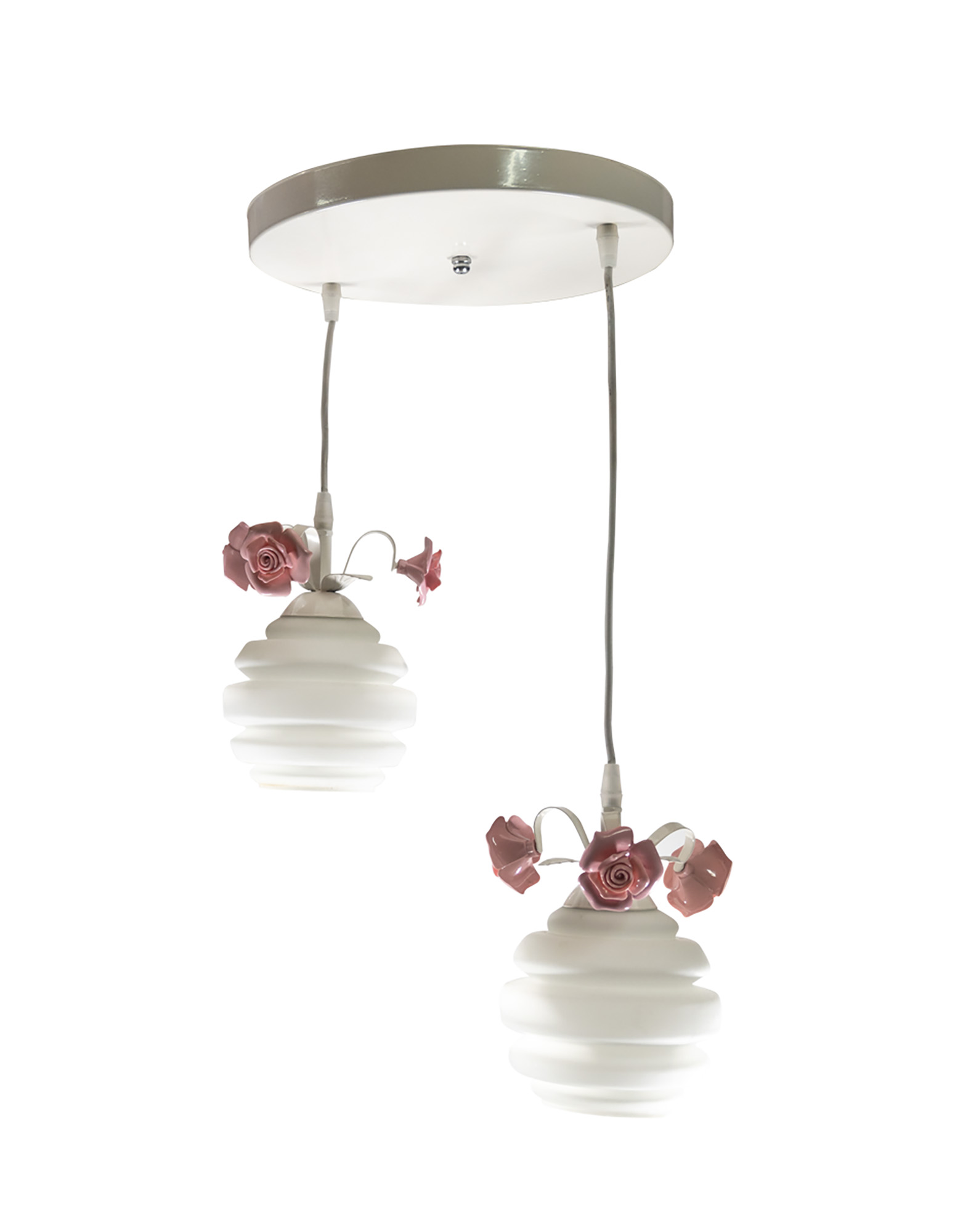 ARLIGHT Opdt 6105-2# 2/φ ροζετα ασπρη γυαλι & τριανταφυλλα