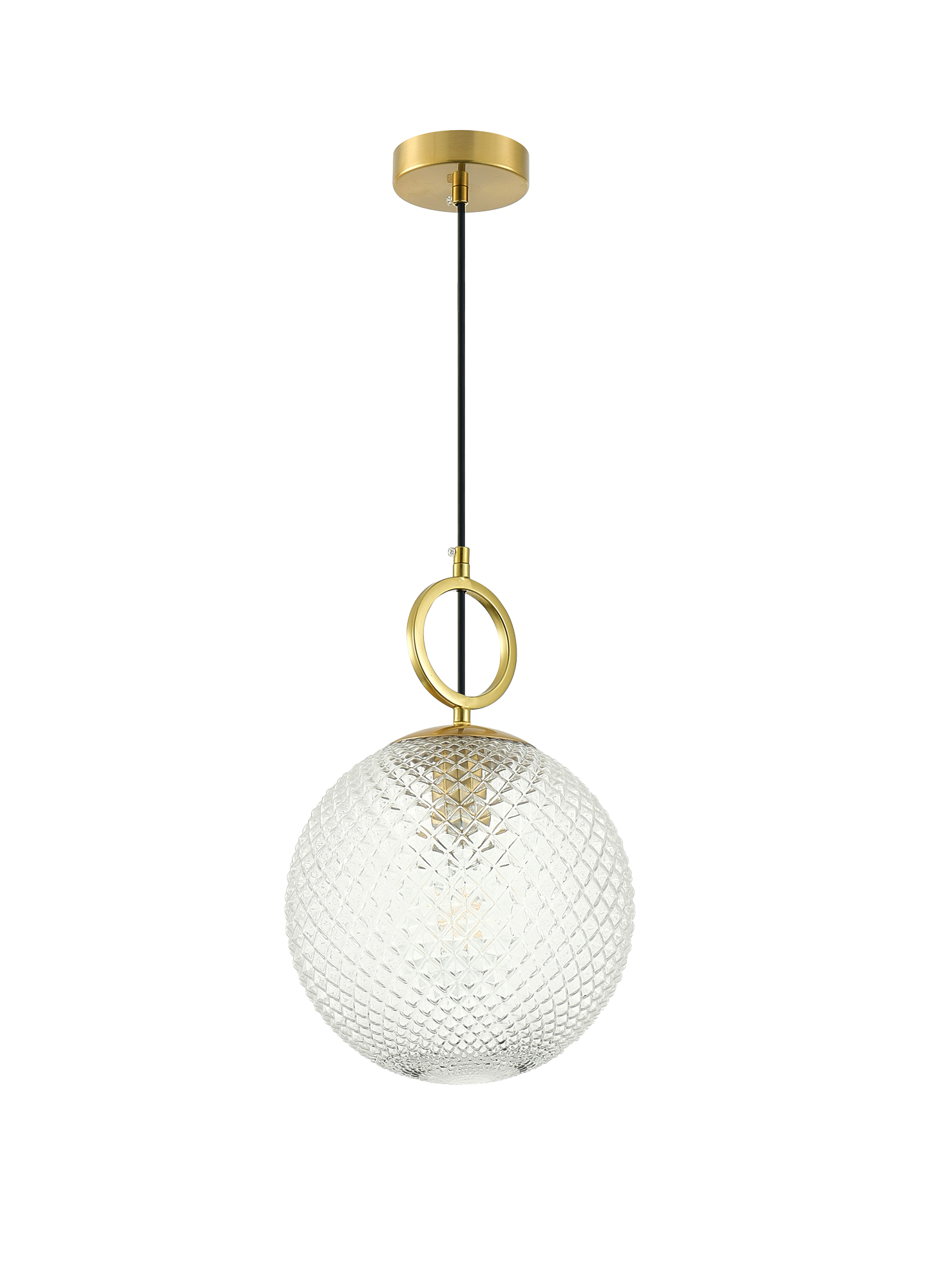 Pdc 1490 tr 1/φ αναγλυφη μπαλα διαφανη me διακοσμητικη αναρτιση 1χε27