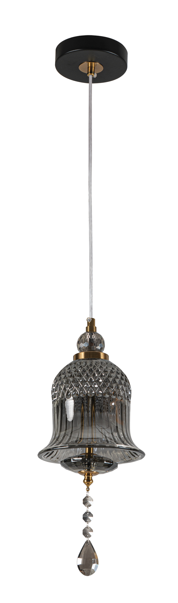 Pdc 723-1 cr γυαλινη καμπανα χρωμιο led-5w με διακοσμητικο κρυσταλλο