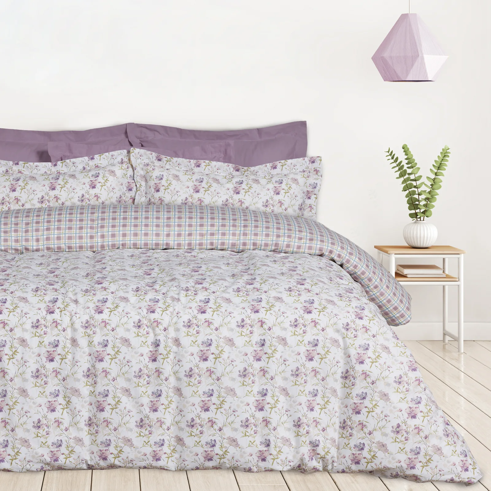 DAS Home Das home σετ σεντονια υπερδιπλα happy 9675 ivory, lilac 240χ260