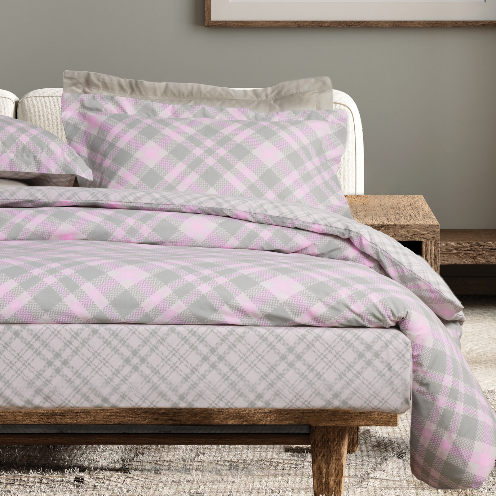 Das home σετ παπλωματοθηκη υπερδιπλη casual 5436 mint, pink 220χ240