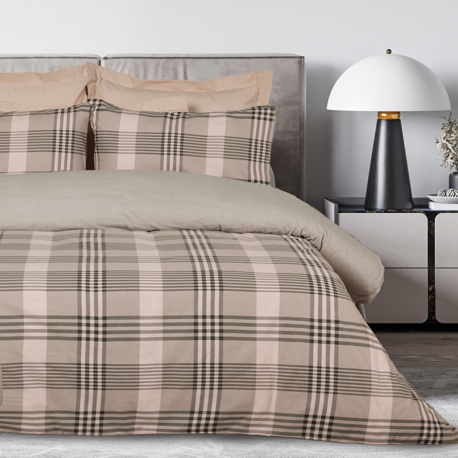 ΣΕΤ ΠΑΠΛΩΜΑΤΟΘΗΚΗ ΥΠΕΡΔΙΠΛΗ DAS HOME HAPPY FLANNEL 9679 BEIGE/OLIVE (220X240CM)