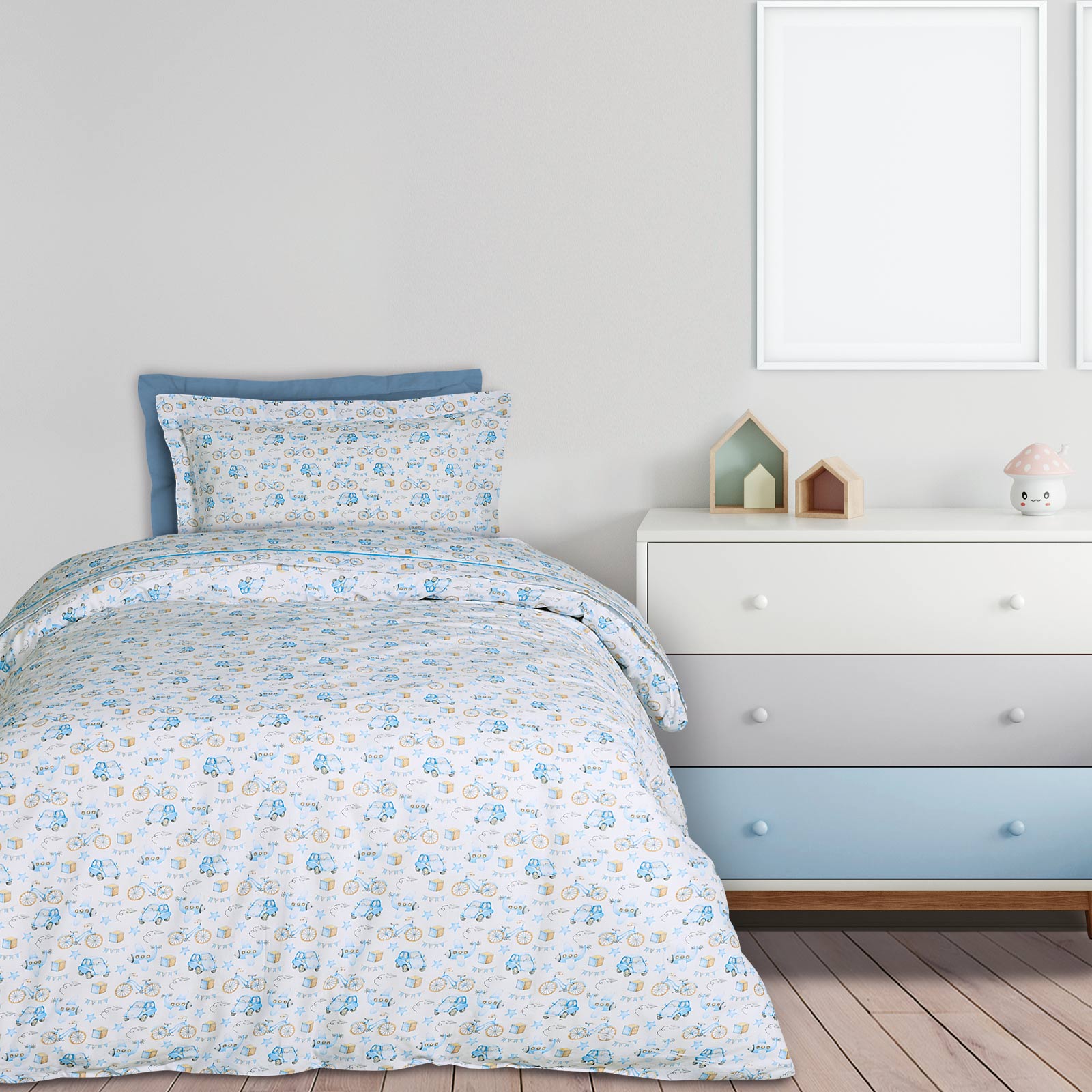 Das kids σετ σεντονια μονα 4918 blue, ochre, white 170χ240