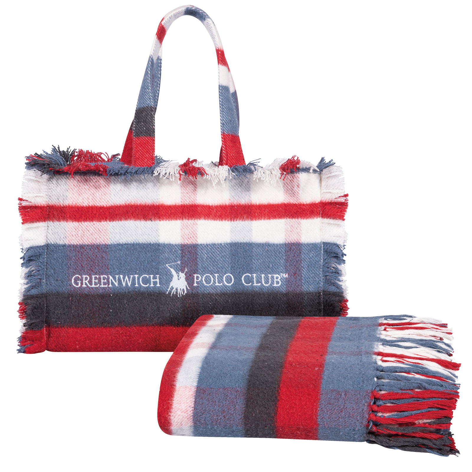 Greenwich polo club ριχταρι 130x170 με τσαντα μεγαλη essential 2531 blue, red