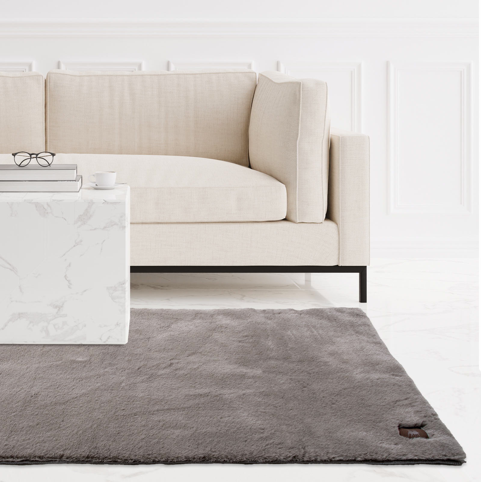 Greenwich polo club χαλι 150x200 faux fur 3109 taupe
