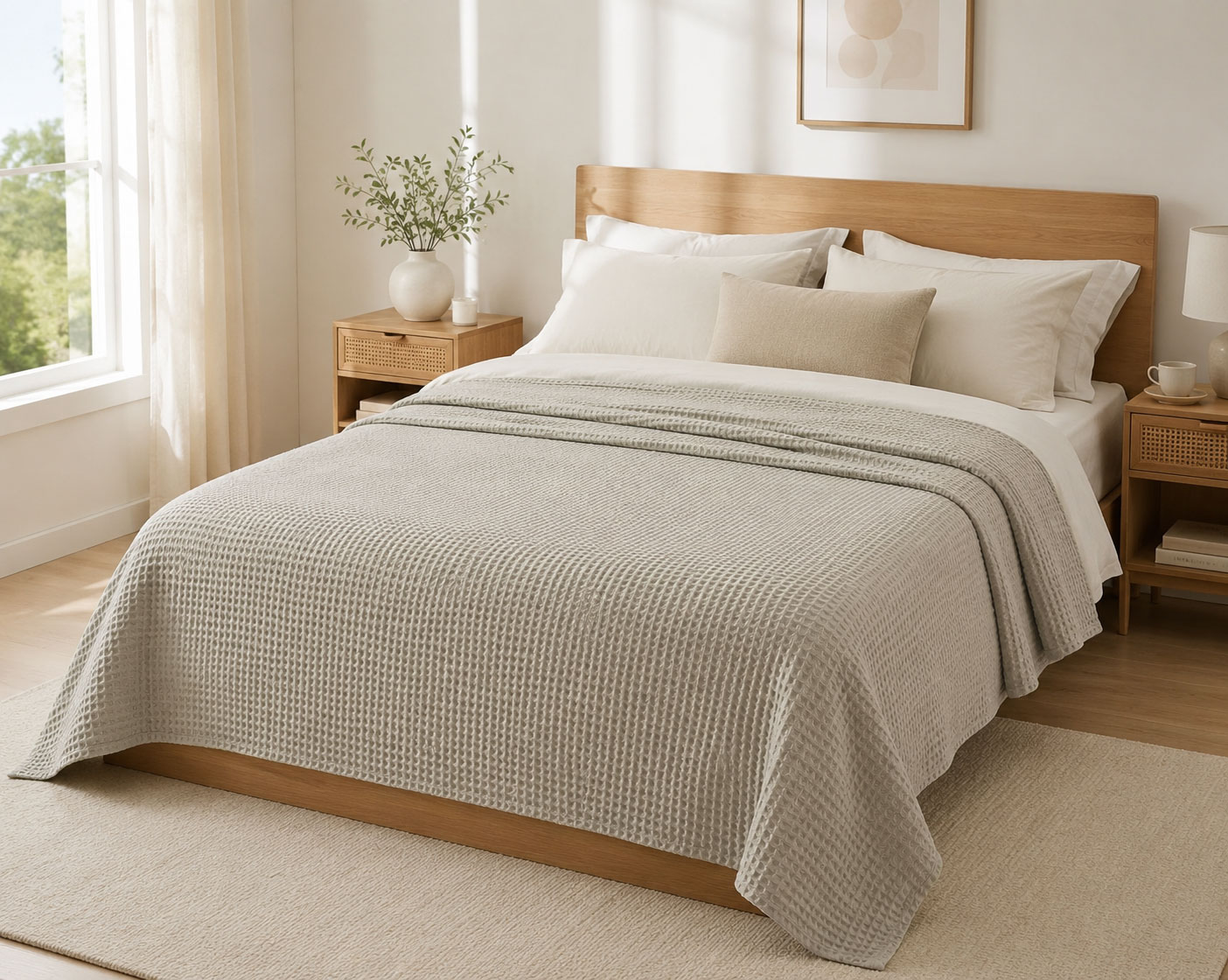 Κουβέρτα Πικέ LeBlanc Reactive Sanforized Cotton 100% Υπέρδιπλη 230x250 Light Grey