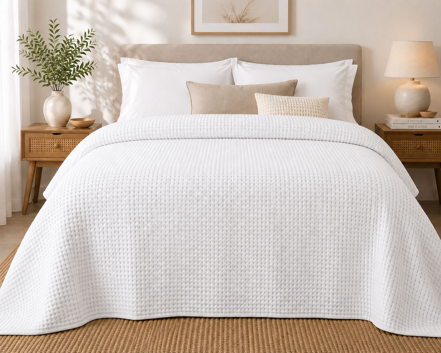 Κουβέρτα Πικέ Le Blanc Sanforized New Cotton Rich Υπέρδιπλη 230x250 White