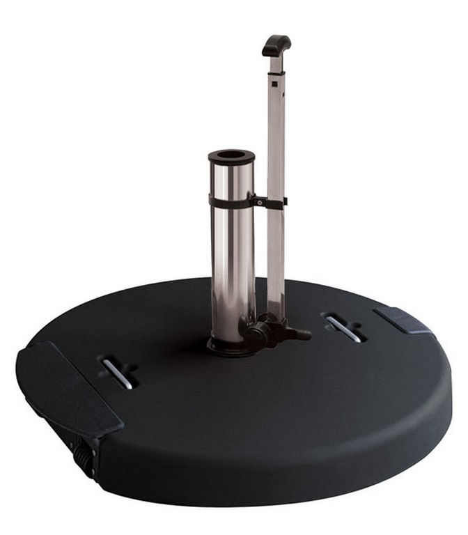 LIANOS Μάυρη Τσιμεντένια Βάση Ομπρέλας 60Kgr , Με Λαβή Και Ρόδες