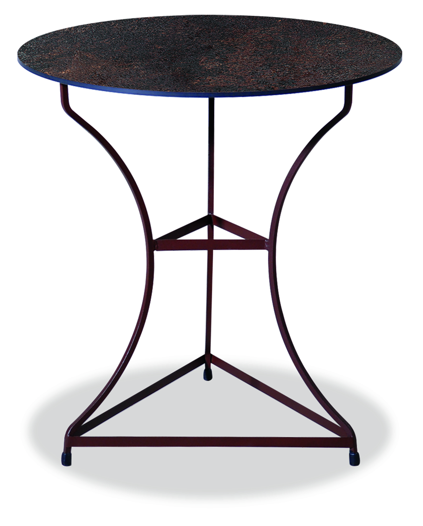 Αγαλβάνιστο Στρογγυλό Τραπέζι Με Επιφάνεια Compact Hpl Σκουριά Φ60 x 74(h)cm