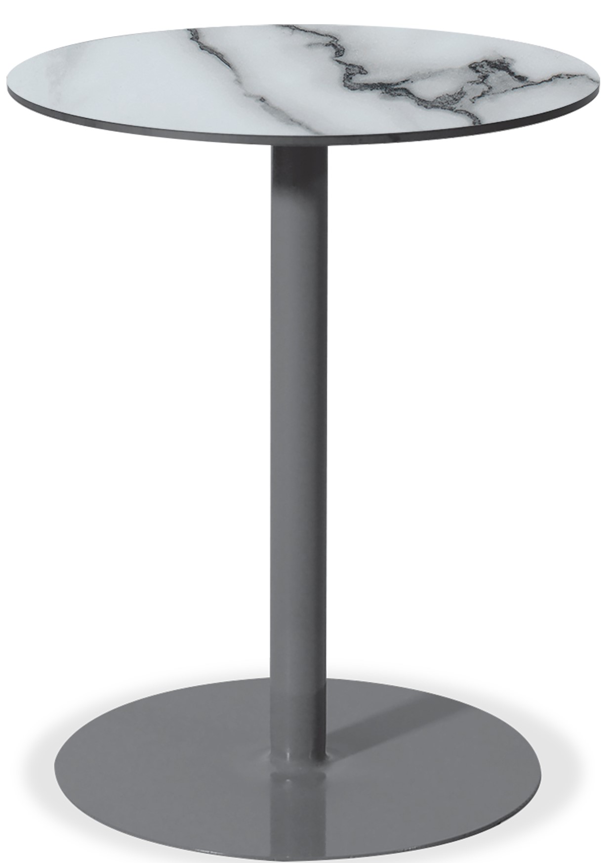 KATOIKEIN DECO Στρογγυλό Μεταλλικό Τραπέζι Με Επιφάνεια Compact Hpl Λευκό Φ68 x 75(h)cm