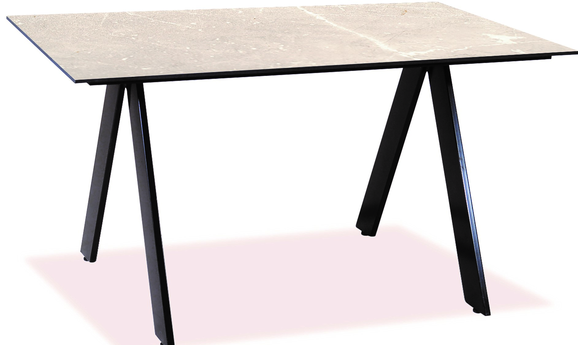 KATOIKEIN DECO Παραλληλόγραμμο Τραπέζι Αλουμινίου Με Επιφάνεια Compact Hpl Λευκό Μαρμάρου 160 x 88 x 75(h)cm