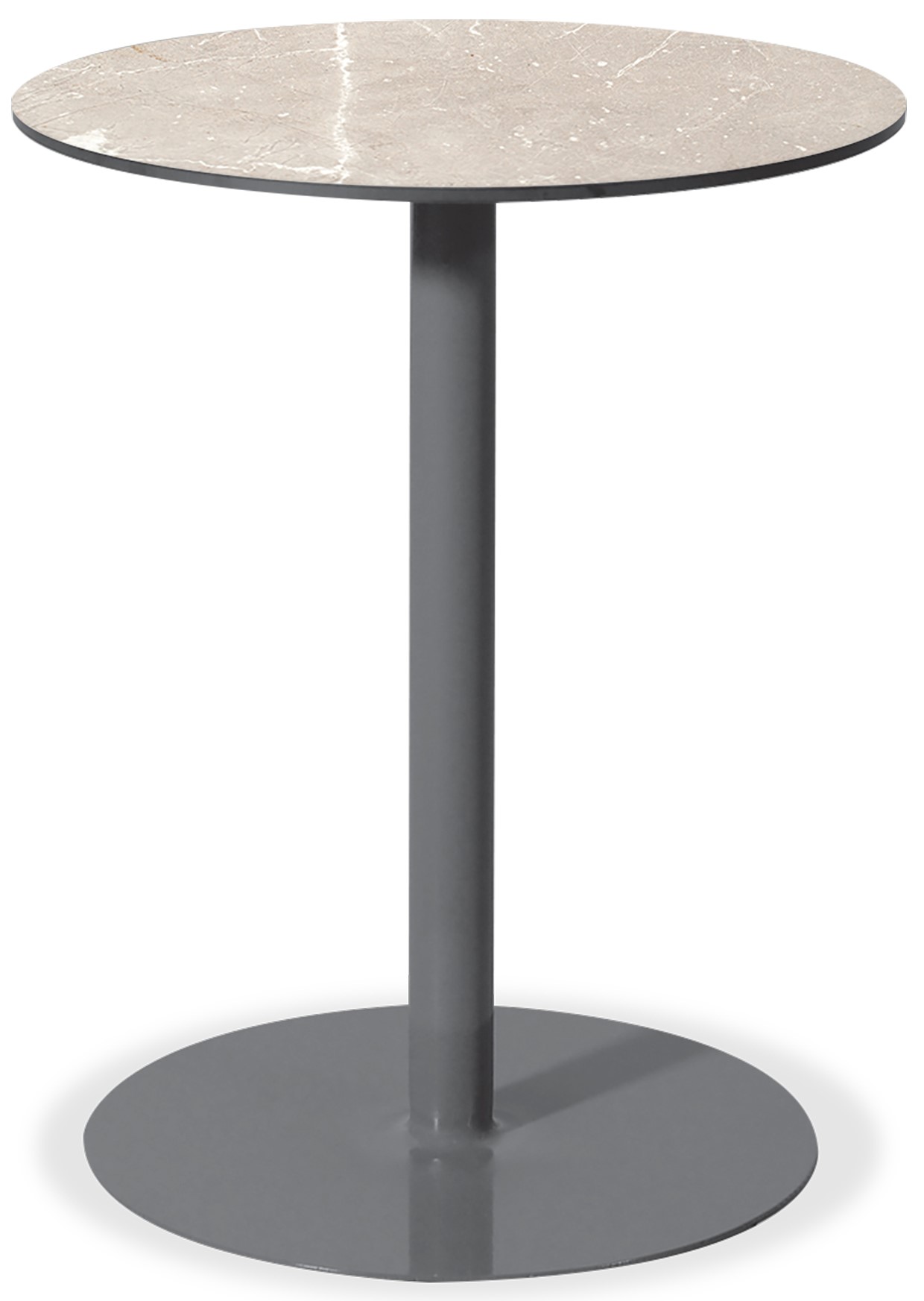 KATOIKEIN DECO Στρογγυλό Μεταλλικό Τραπέζι Με Επιφάνεια Compact Hpl Μπέζ 60 x 75(h)cm