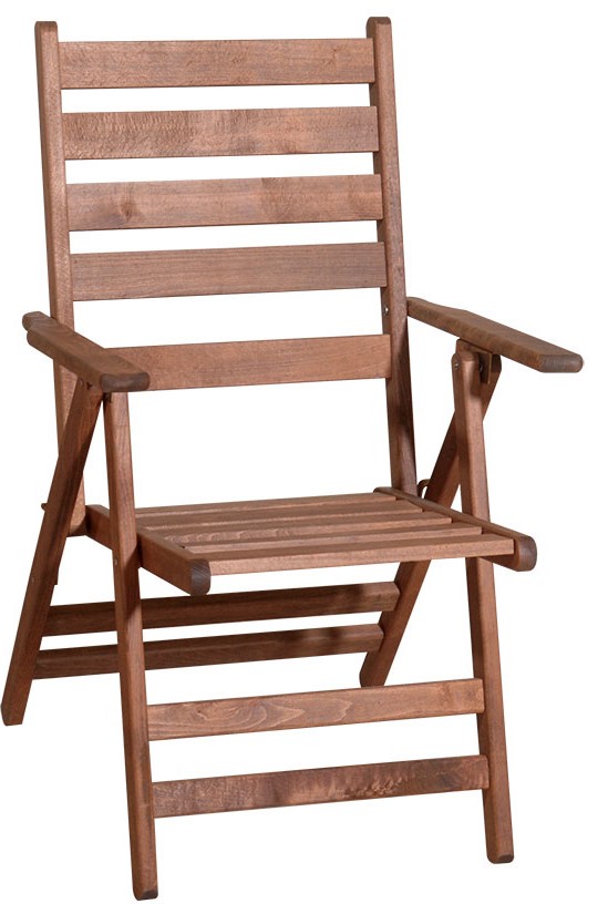 KATOIKEIN DECO Ξύλινη Ψηλόπλατη Πτυσσόμενη Πολυθρόνα 4 Θέσεων ,Οξυά