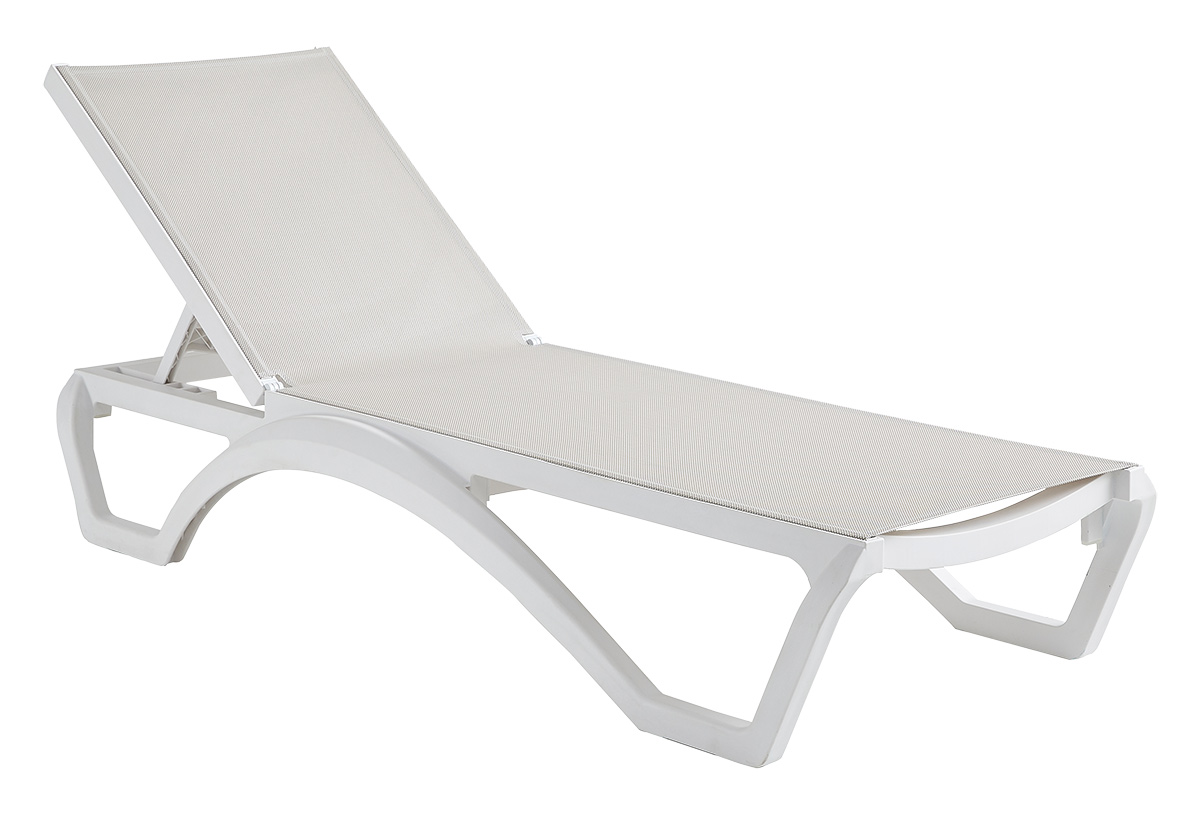 KATOIKEIN DECO Λευκή Ανακλινόμενη Ξαπλώστρα 5 Θέσεων Πολυπροπυλένιου Με Uv Προστασία Και Διάτρητο Ύφασμα
