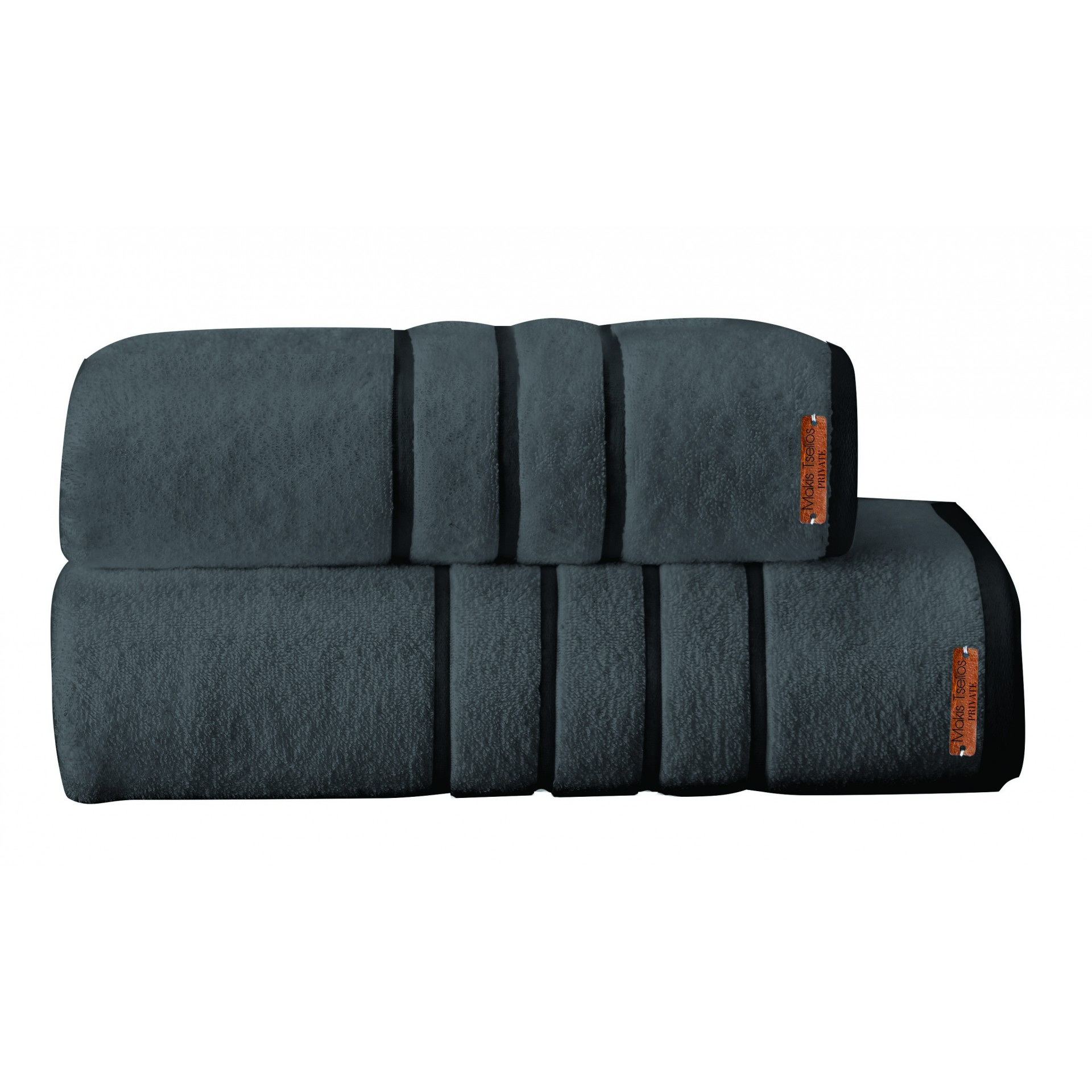 MAKIS TSELIOS ΠΕΤΣΕΤΑ ΜΠΑΝΙΟΥ PRIVE STEEL GREY (90x150cm), MAKIS TSELIOS