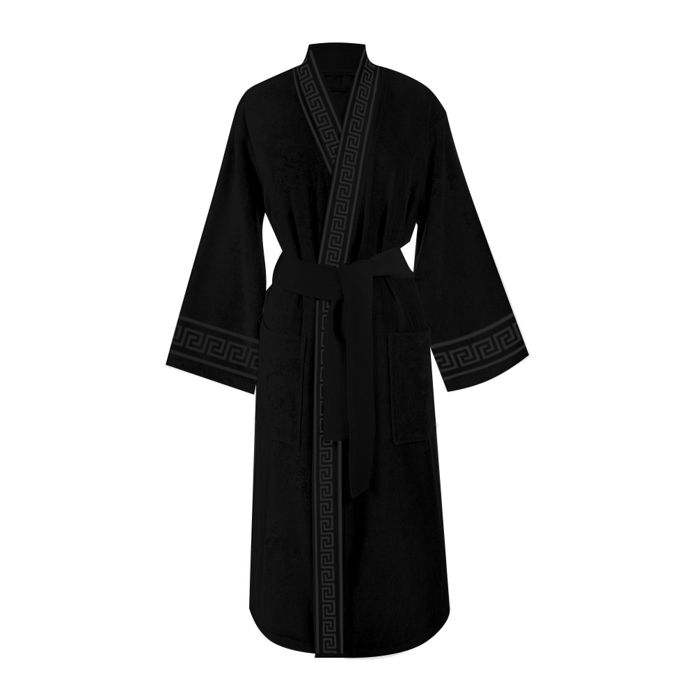 MAKIS TSELIOS Μπουρνουζι grεεκ2 (black) xlarge 100% cotton