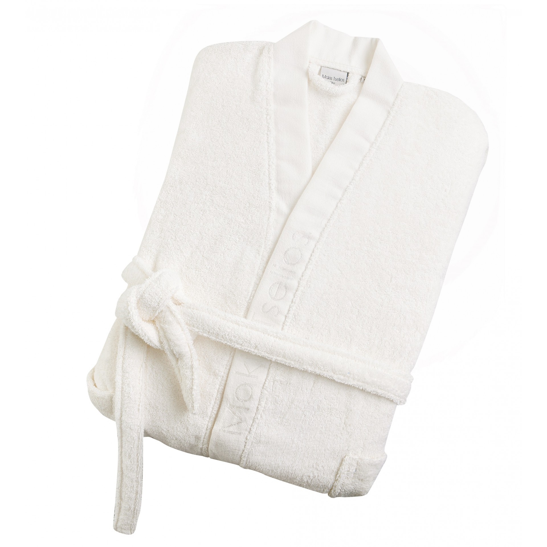 MAKIS TSELIOS Hola1 μπουρνουζι (white) large 420gsm 100% cotton