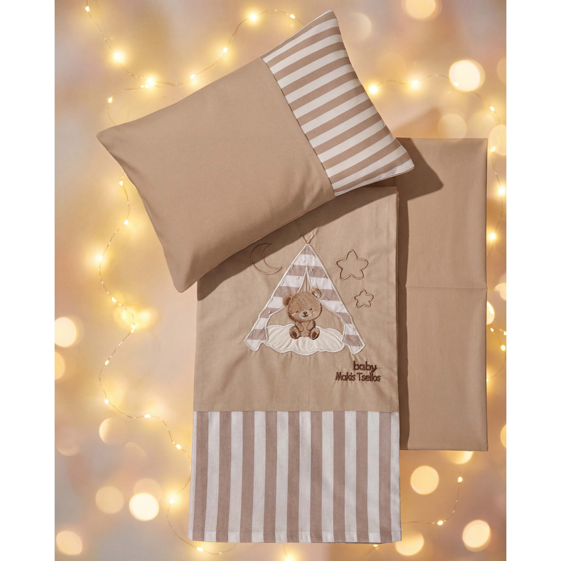 MAKIS TSELIOS BOB ΣΕΤ ΣΕΝΤ. BEBE XΛ. 2*120x170cm 30x40cm 100% COTTON