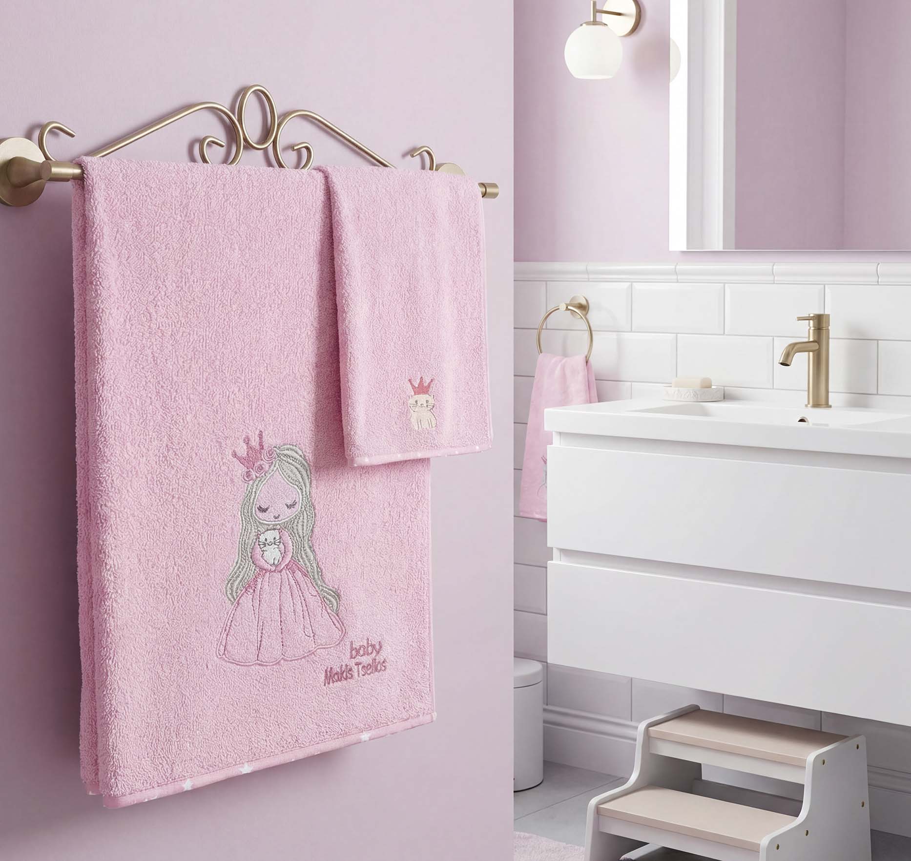 MAKIS TSELIOS Kate σετ πετσετεσ bebe 70x140+40x60 100% cotton