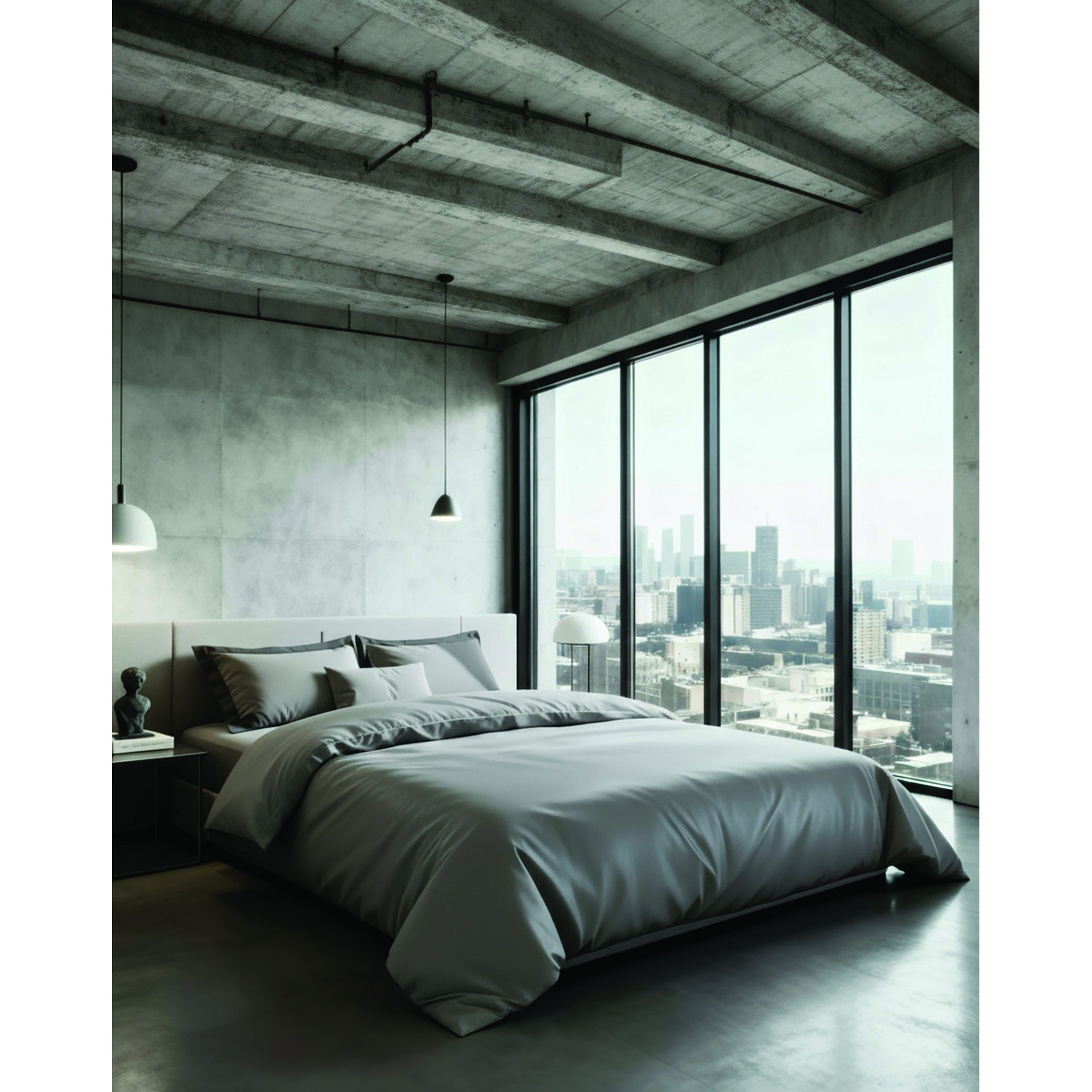 MAKIS TSELIOS City3 dark grey σεντονι 240χ270cm 300tc 100% cotton satin